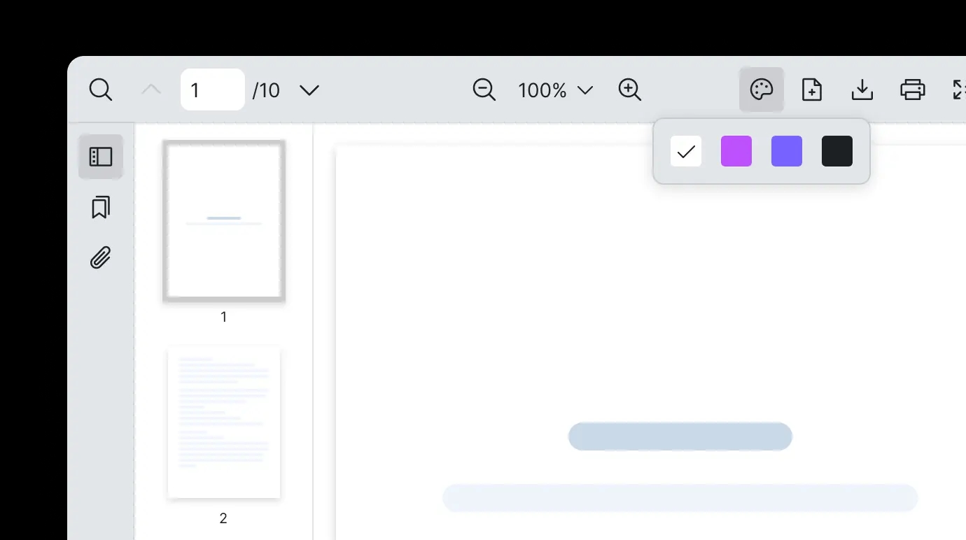 Vue PDF Viewer can be configured to different colors