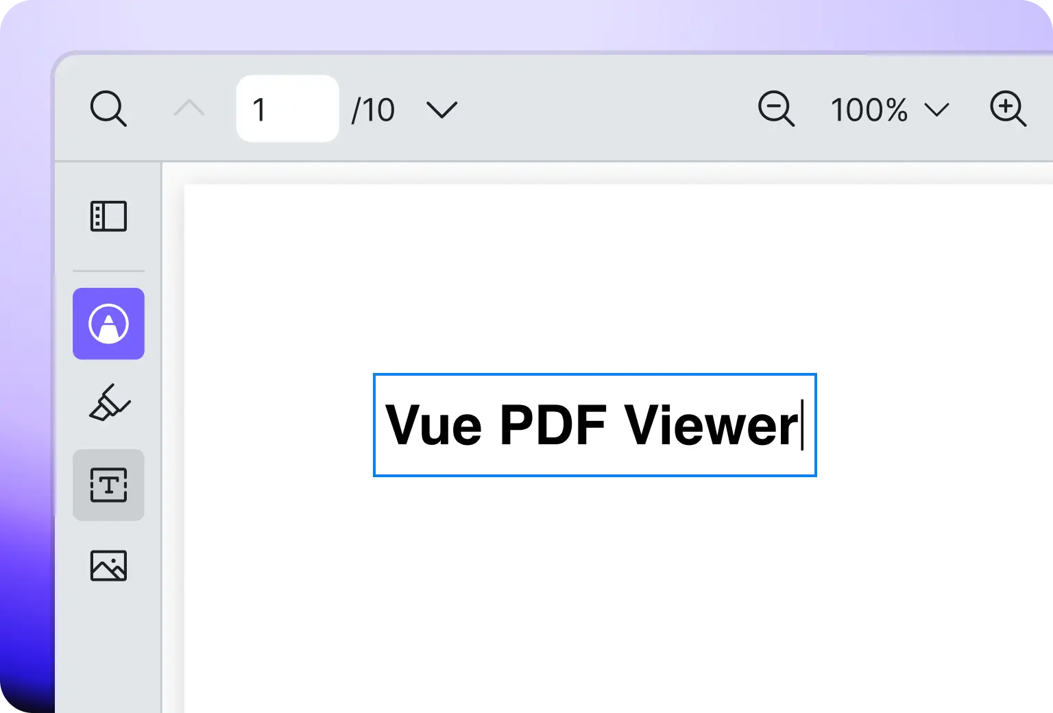 Users can add editable free text inside the PDF document with Vue PDF Viewer annotation tool