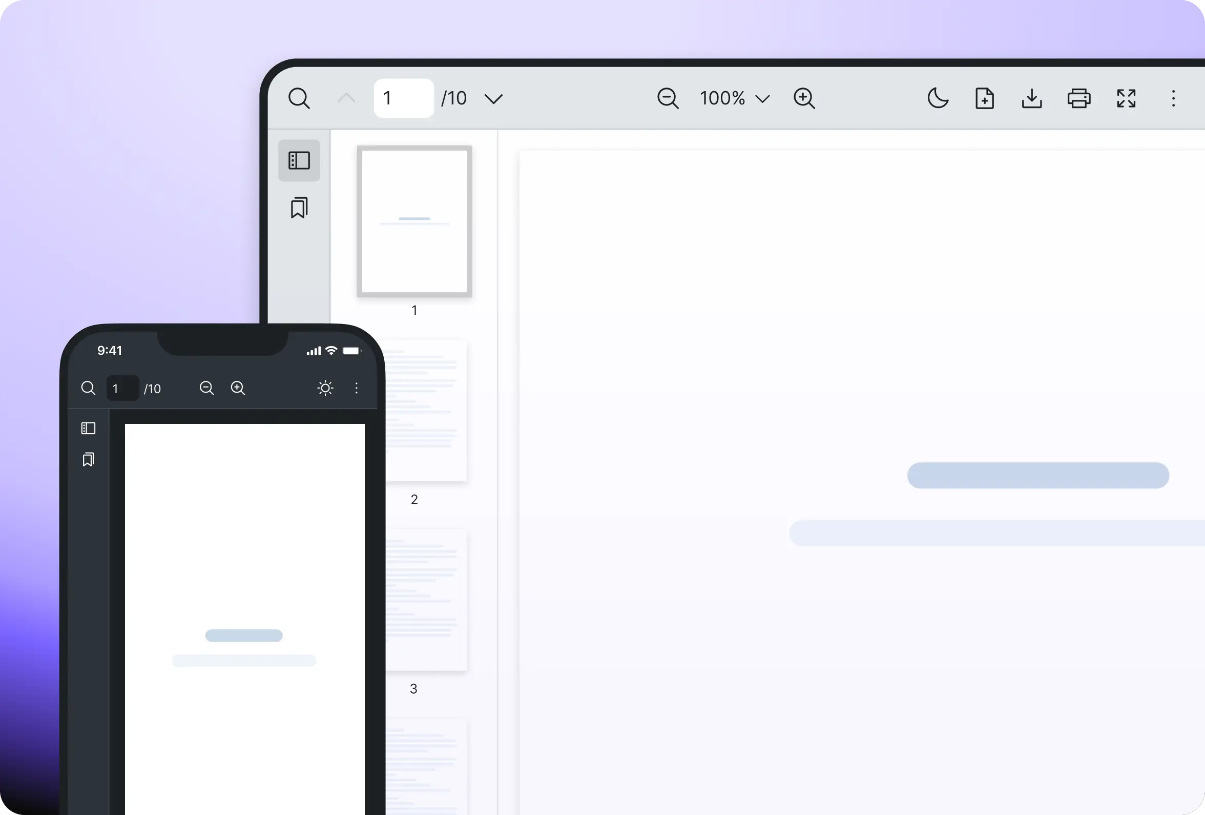Vue PDF component mobile responsive layout adapting smoothly across desktop, tablet, and mobile screen sizes for any device