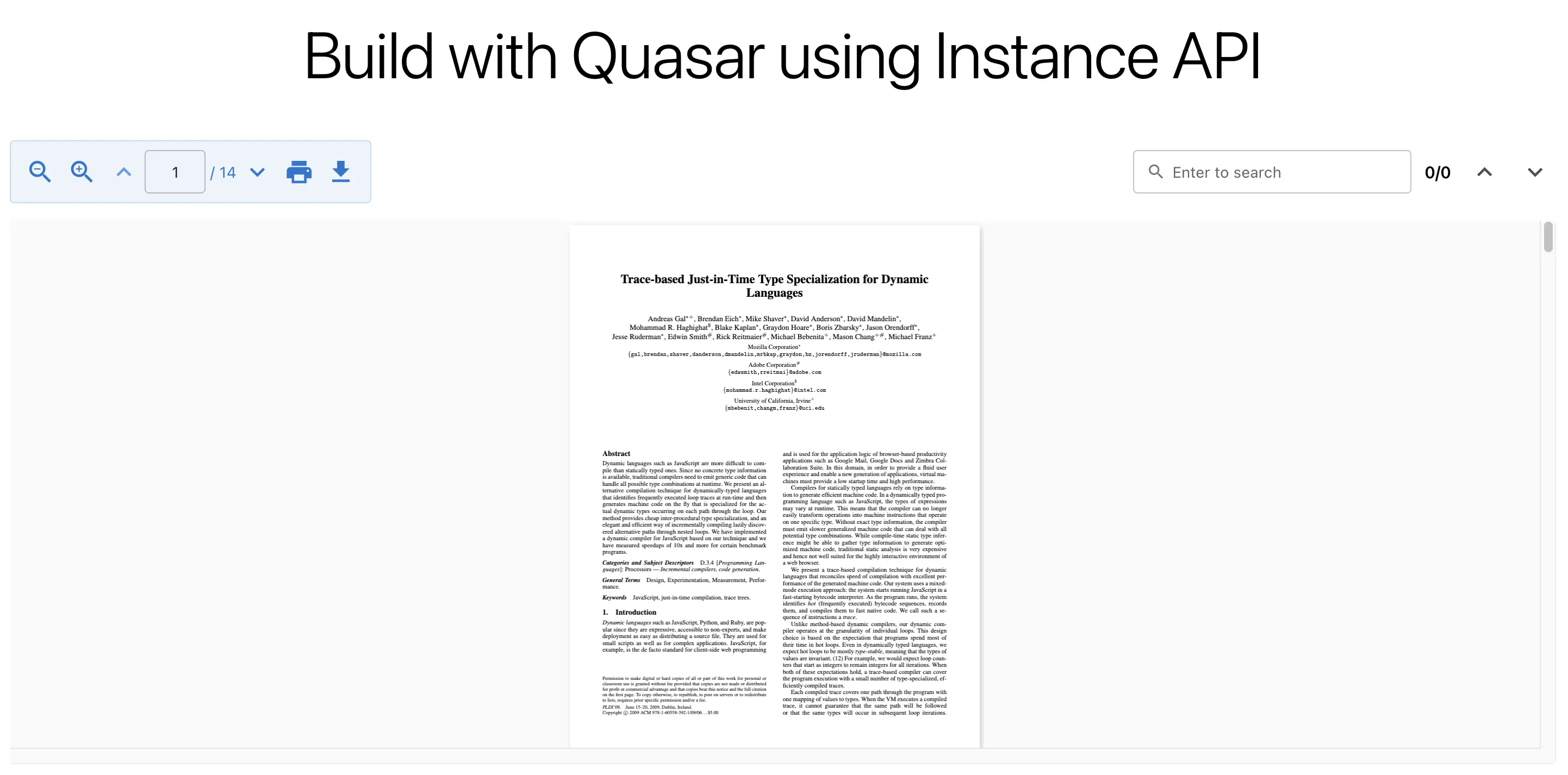 An image of create toolbar with quasar framework